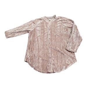 Cato Crushed Velvet Textured Blouse - Size XL